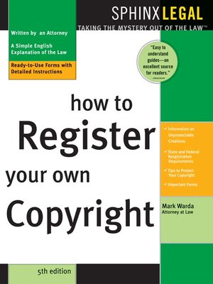 cover image of How to Register Your Own Copyright, 5E